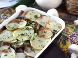Recette Gratin de pommes de terre aux champignons