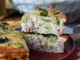 Recette Quiche sans pâte au brocoli, pancetta et cottage cheese