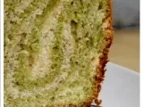 Recette Cake marbré joli au thé vert matcha et noisette.