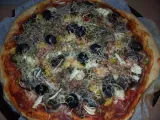 Recette Pizza poivrons - olives - champignons