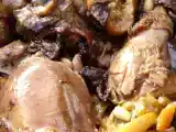 Recette Poulet acidulé à l'orange, aux pignons et pruneaux