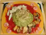 Recette Filet de perche, moules, crevettes et purée de courgettes