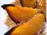 Recette Tarte aux prunes bleues en nappage orange chez gal