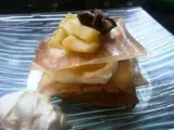 Recette Mille-feuille de mousse chocolat blanc et pommes caramélisées