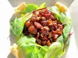 Recette Salade aux gésiers de canard confits, châtaignes grillées & jeunes pousses