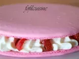 Recette Gros macaron fraises-chantilly
