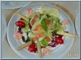 Recette Salade aux dés de saumon fumé et crevettes