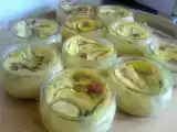 Recette Petits clafoutis salés...tomates cerises - courgette - chèvre et parmesan...