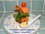 Recette Terrinette saumon/ asperges, sauce ciboulette