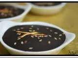 Recette Mignardises pour accompagner le café : crème d' orange en croûte de chocolat