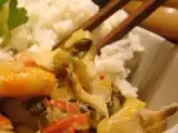 Recette Poisson et crevettes en nage de lait de coco au gingembre et citronnelle