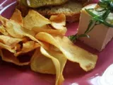 Recette Assiette de deux foie gras chips de topinambours et estragon
