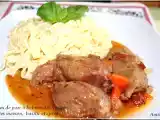 Recette Joues de porcelet a la biere vosgienne et pates fraiches