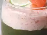 Recette Verrine, purée de salades et mousse de saumon + jeu
