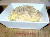 Recette Spaghettis fromage de chèvre, bacon et champignons