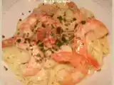 Recette Fettuccine aux crevettes aillées à la crème