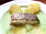 Recette Sur une écume tiède de cresson, du saumon et des pommes de terre à l'unilatérale