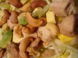 Recette Salade exotique au poulet, mangue, gingembre, cajou