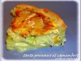 Recette Tarte aux poireaux et camembert