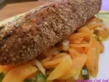 Recette Pavé de saumon en croûte de noisettes et carottes au gingembre