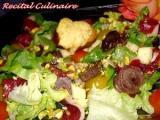 Recette Salade de coeurs de canard confits aux pistaches, toasts au st-nectaire