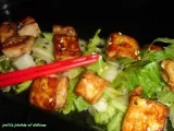 Recette Salade tiède de laitue chinoise et tofu