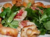 Recette Salade rouget, coquille saint jacques et crevettes