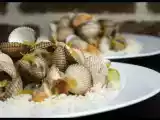 Recette **poêlée de coques à la fondue de poireaux au chorizo**
