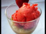 Recette Sorbet aux fraises et sa compote de rhubarbe