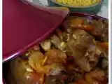 Recette Tajine de cailles parfumé aux abricots et dragées...