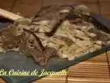 Recette Nouilles sautees au boeuf et champignons parfumes