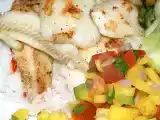 Recette Filet de sole servi avec sa salsa de mangue tomate et coriandre