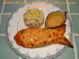 Recette Feuilleté de rouget à la tapenade, riz pilaf aux légumes, sauce choron