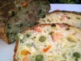 Recette Cake au saumon et petits pois/carottes