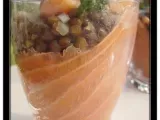 Recette Verrines de lentilles au saumon fume