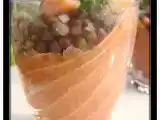 Recette Verrines de lentilles au saumon fume