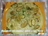 Recette Spaghetti aux moules, sauce à la crème et curry