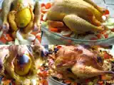 Recette Poulet rôti sur lit de légumes, d'après une recette de jamie oliver
