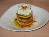 Recette Millefeuille d'omelette à la tomate, à la courgette et au chèvre