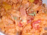 Recette Timbale de riz aux tomates et lardons