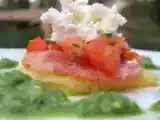Recette Tartine de polenta au pesto de fanes de radis