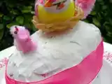 Recette Gâteau en forme d'oeuf .. amandes, crème mascarpone et groseilles