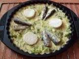 Recette Quiche (sans pâte) aux poireaux, chèvre et sardines