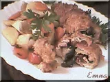 Recette Roulé d'escaloppes de dinde et poelée de légumes