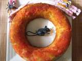 Recette Pour halloween !!! ronde de gâteau yaourt avec carambar barbe à papa