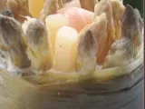 Recette Timbale d'asperges crème mousseline en ruban de poireaux