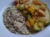 Recette + curry de saumon, petits légumes +