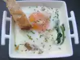 Recette Oeuf cocotte aux epinards frais chevre et noix