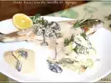 Recette Truite a la creme de morilles et asperges