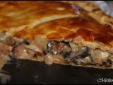 Recette Tourte aux boudins blancs, trompettes de la mort et tomates séchées